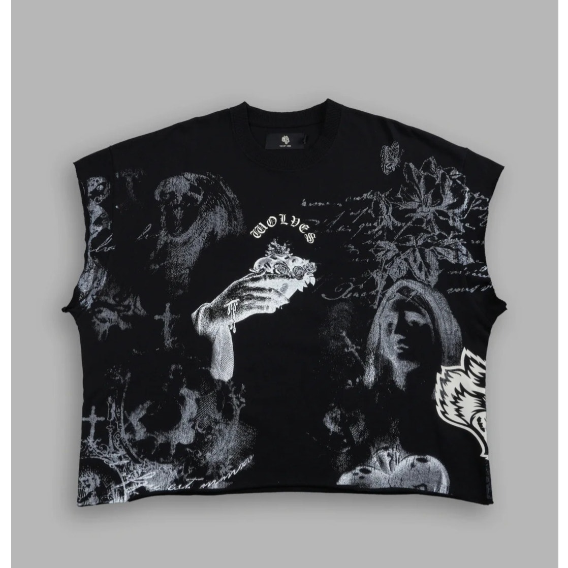 Heart Of Thorns Darc Sport Grunge Cut-Off Mid-Length Raw Hem In Black Large